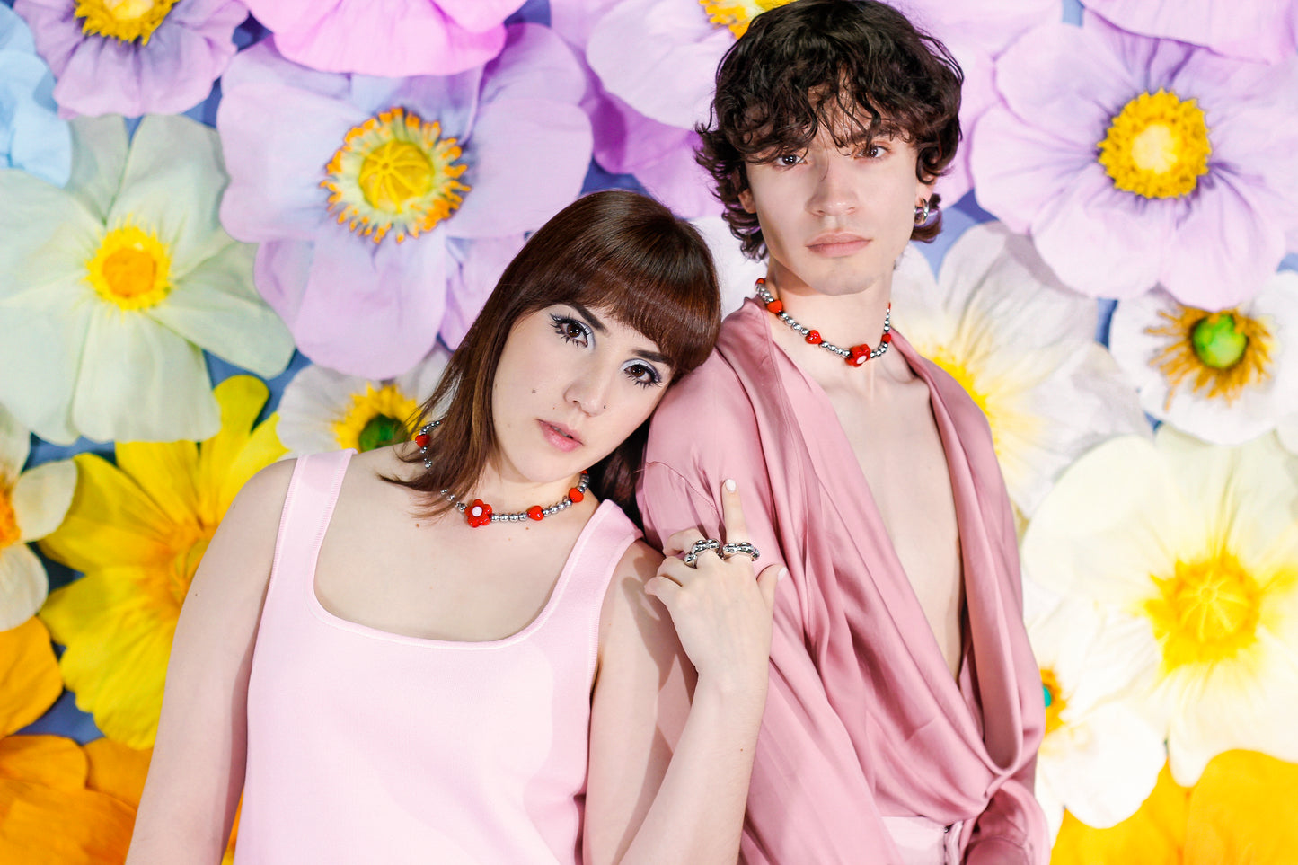 Flower Power Red Necklace