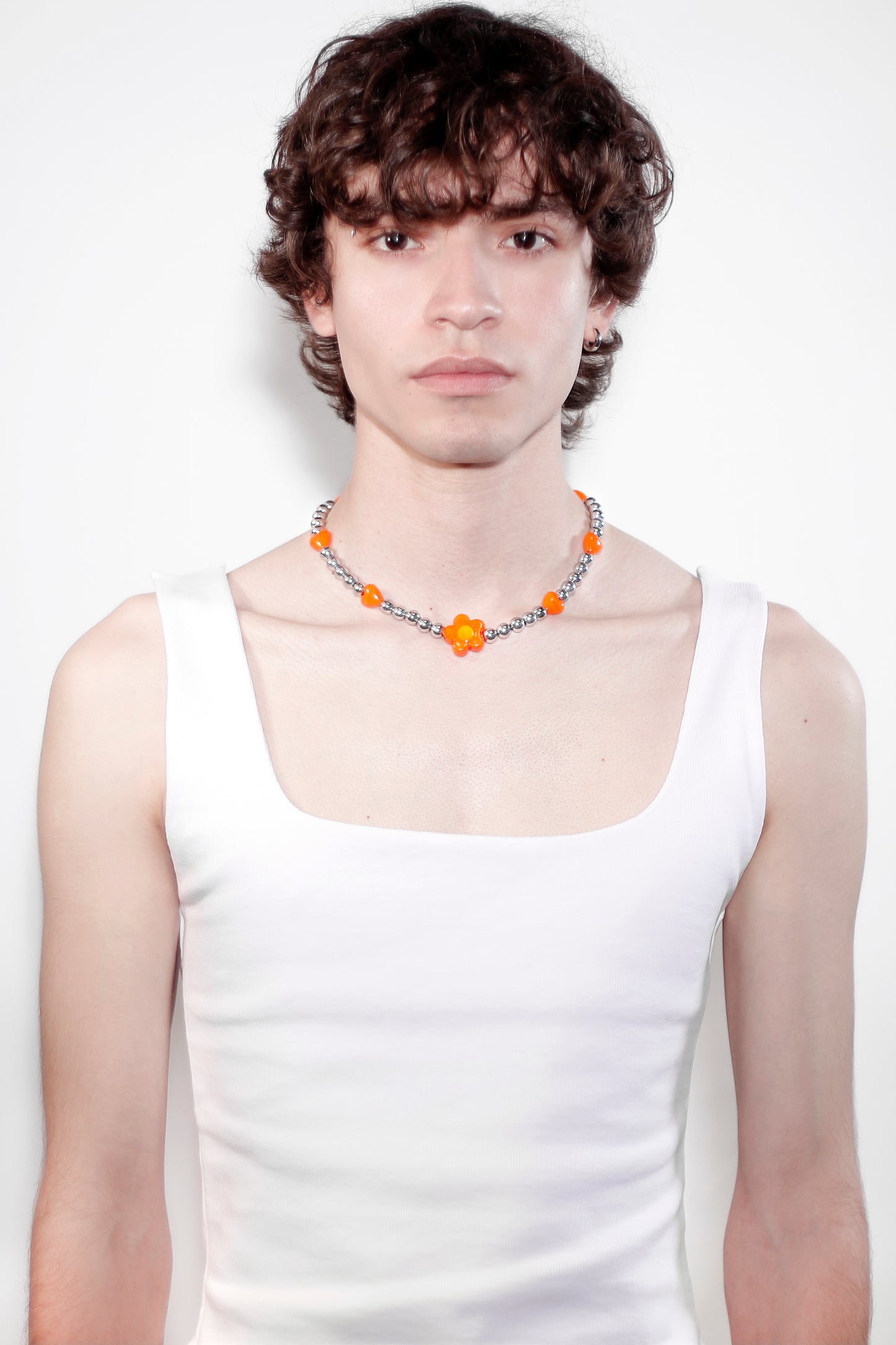 Flower Power Orange Necklace