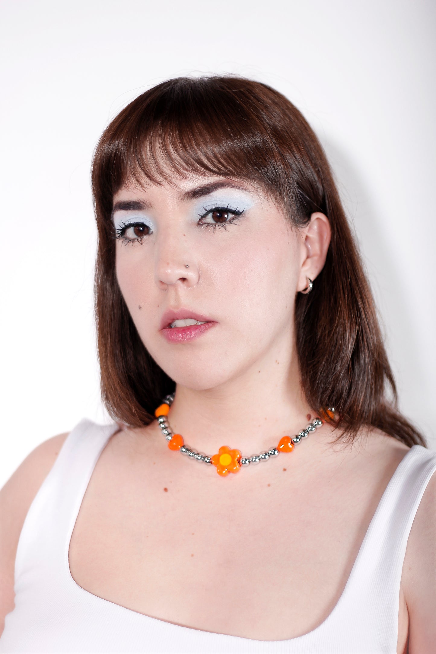 Flower Power Orange Necklace