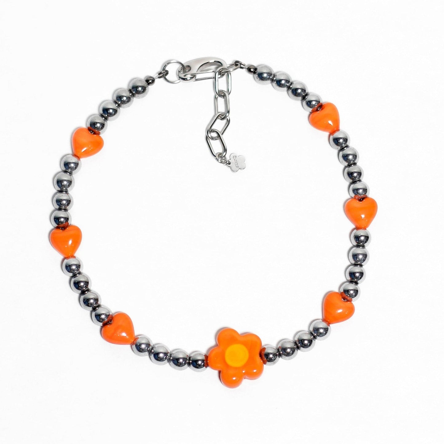 Flower Power Orange Necklace