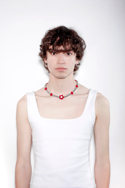 Flower Power Red Necklace