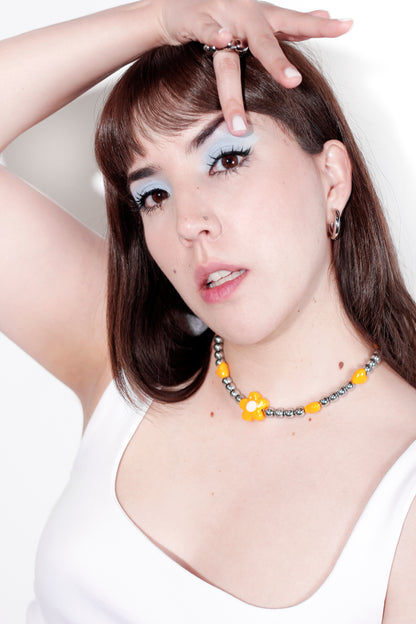 Flower Power Yellow Necklace