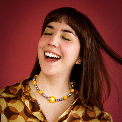 Flower Power Yellow Necklace