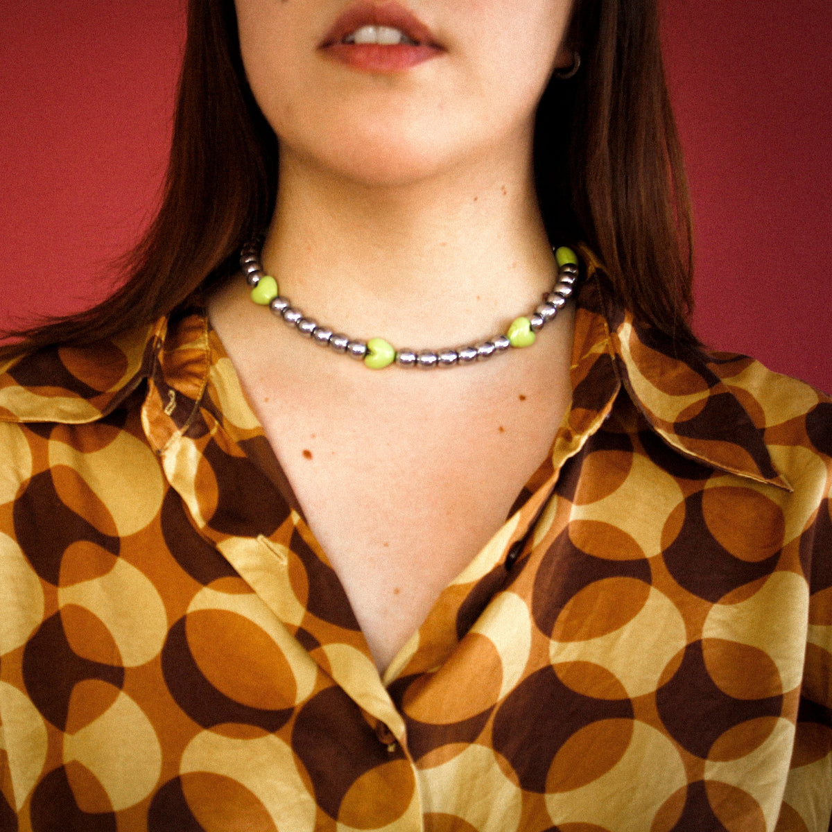Pistachio Heart Necklace