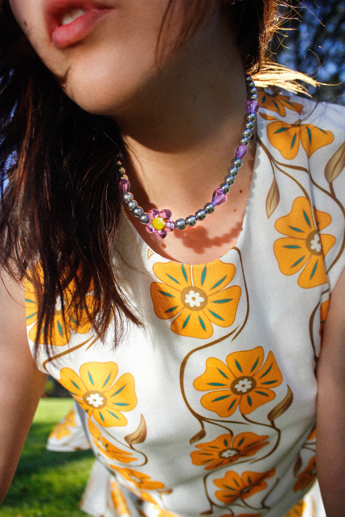 Flower Power Purple Necklace