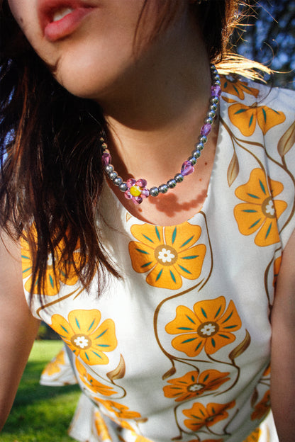 Flower Power Purple Necklace