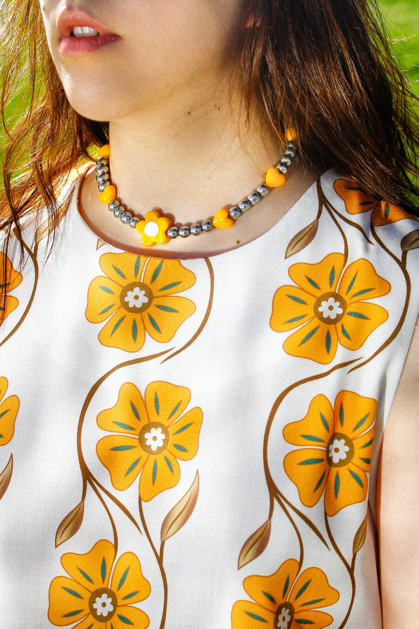 Flower Power Yellow Necklace