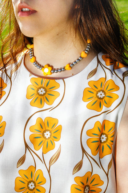 Flower Power Yellow Necklace